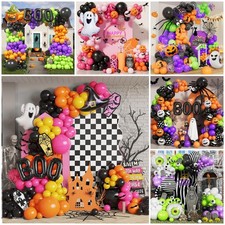 Halloween Balloons Arch Set - Garland Orange Black Balloon Party Decoration UK