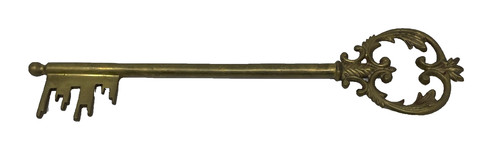 Antique brass skeleton key - antique,