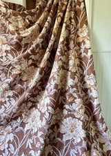 Sanderson Paquita Door Curtain, 134" x 104", Hand Printed Peony Floral Material