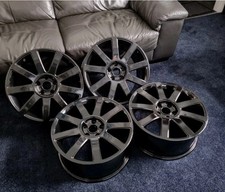 4x AUDI A4 B5 S LINE 18" GLOSS BLACK ALLOY WHEELS RIM OEM 4E0601025AB GENUINE