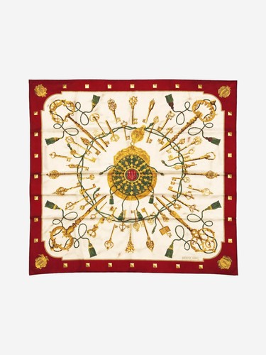 Hermes red key printed silk - red,