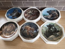 Franklin Mint big cat heirloom porcelain Collector plates x6 Vgc.