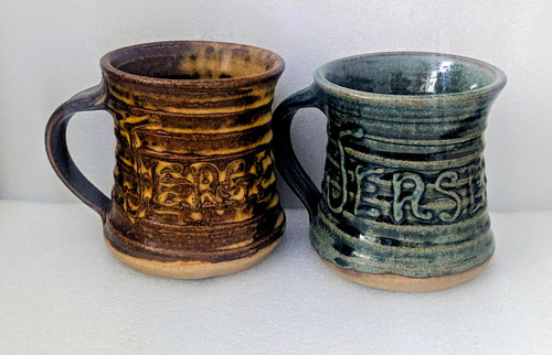 Jersey pottery pair handmade - pair,