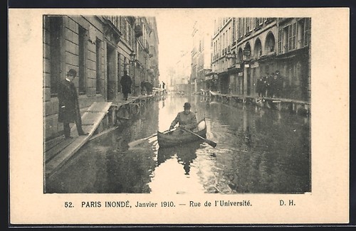 Postcard paris inondation de - paris,,