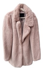 Immaculate Oversized Sumptuously Soft Dusky Pink Faux Fur Coat. New look. Size 8