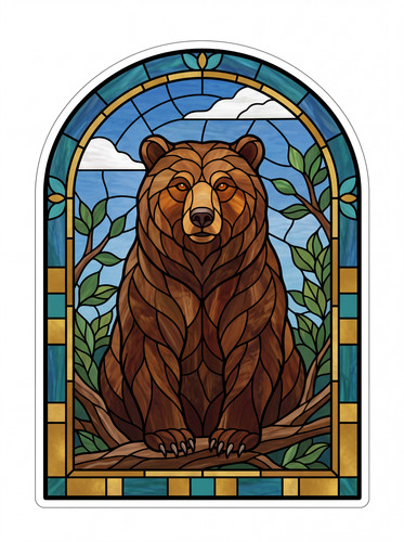 Woodland animal stained - animal,