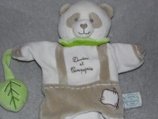 Doudou et Compagnie panda comforter soft toy white puppet blankie