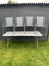 Set Of 4 Outdoor Chairs In Grey