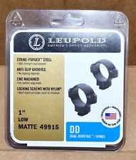 Leupold 1" DD Dual Dovetail Low 40mm Obj. Matte Rifle Scope Ring Mounts #49915