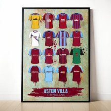 Aston Villa Painted Shirt Framed Print