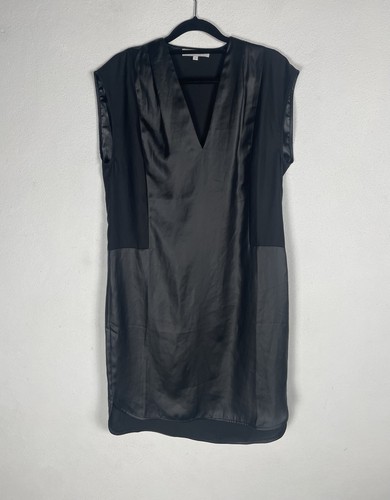 Sandro black neck mini shift - black, v-neck