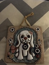 Dog Wall Hanging Handmade Clay