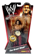 WWE THE GREAT KHALI 1 OF 1000 SIGNED CHASE GOLD BELT SERIES 3 TOY WITH JSA COA