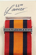 QSA Queens South Africa Medal Ribbon Bar Clasp Laing's Nek Boer War Campaign
