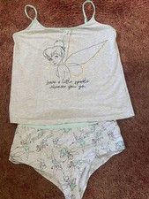 Women’s Grey Tinker Bell Short Pyjamas Set George X Disney Size L