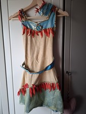 Disney Store Pocahontas Dress Up Outfit World Book Day 9-10 years Dress earings