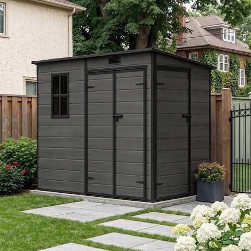 8x4ft plastic garden - shed, wood