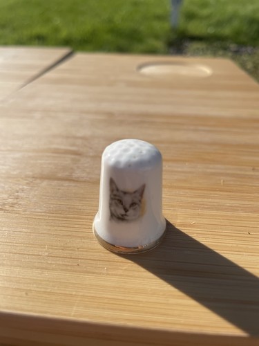 Antique cat thimble - antique,