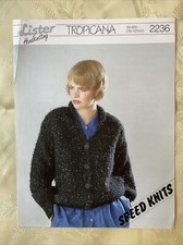 Lister knitting pattern 2236. Mohair blend cardigan 30-42".