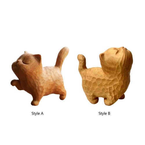 Wooden cat statue - wooden, statue,