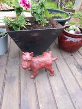 Vintage Heavy Cast Iron Scottie Dog Scottish Terrier Cocking Leg Door Stop 