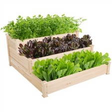 Garden Raised Bed Fir Wood Elevated Planter Box for Vegetables/ Herbs/ Fruits b