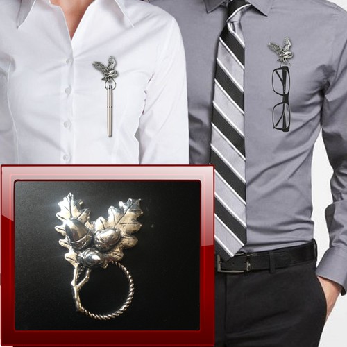 Oak leaves c24 brooch - brooch, drop