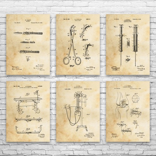 Surgery patent wall art set - wall, of