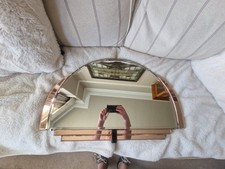  V RARE ORIGINAL ART DECO VINTAGE 1930s MIRROR DUSKY PINK PANELS..STUNNING !!!!
