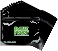 10pk 4-MIL Thick HEAVY DUTY Smelly Proof Reusable Bags Black, USA-Made, Reusa...