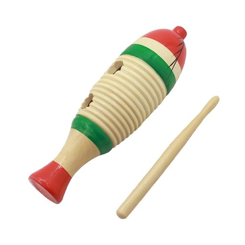 Wooden fish shaped guiro hand - wooden,