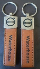 2 Volvo Leather and Metal Keyrings 