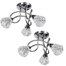 Pair of Modern Chrome Ceiling