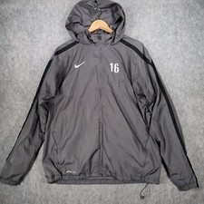 Nike Jacket Mens Large Grey Swoosh Logo Storm Fit Hoodie Casual Rain Top