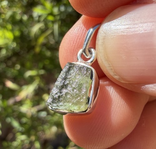Moldavite tektite pendant - moldavite,