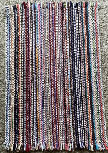 Vintage rag rug handwoven - rug, boho