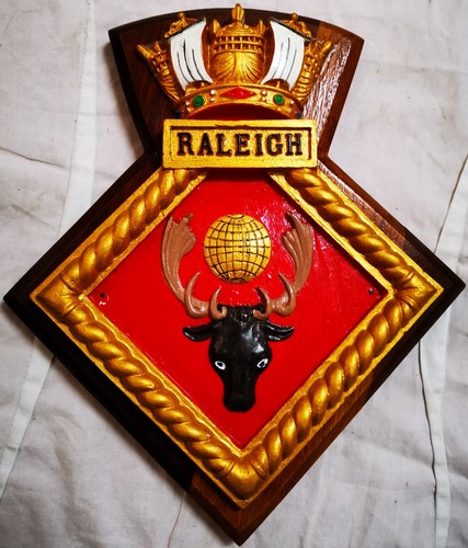Hms raleigh ship crest badge - ship,