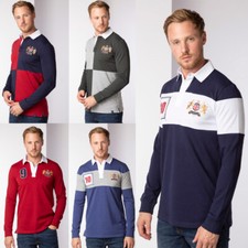 Rydale Rugby Shirt Long Sleeve Polo Top Jumper 100% Cotton Casual 11 Colours