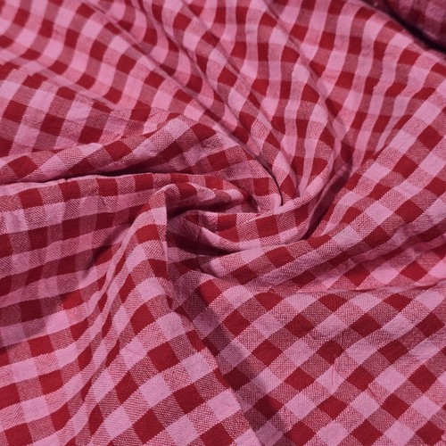 Gingham 100 cotton seersucker - cotton,