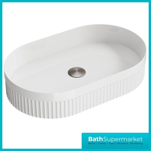 Fluted oval countertop basin - countertop,