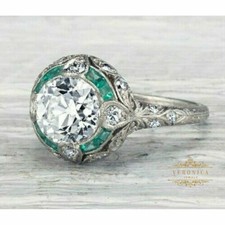 3 CT White Round Cut CZ &