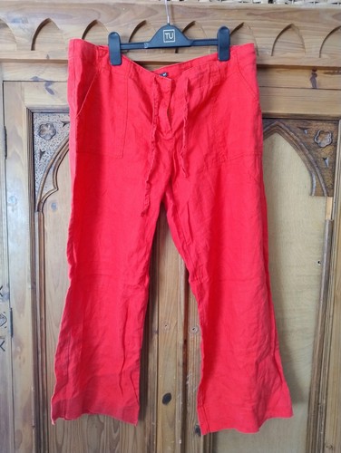 Primark red linen trousers - primark,