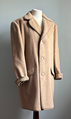 Vintage wool coat tartan - wool, 44