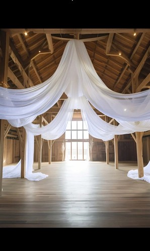 White voile fabric wide super