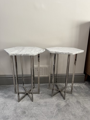Ava white marble side - m&s,