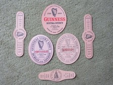 6 x VINTAGE GUINNESS LABELS