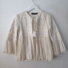 Zara Ivory Cream Embroidered
