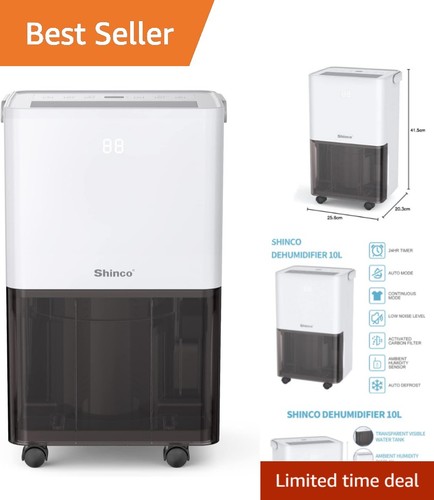 Portable 10l dehumidifier with - portable,