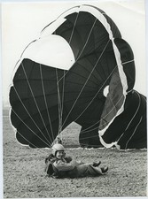 Woman Parachuting Good Landing