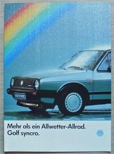 VOLKSWAGEN Golf Syncro Sales Brochure March 1986 Ref 606/1190.23.00 German Text